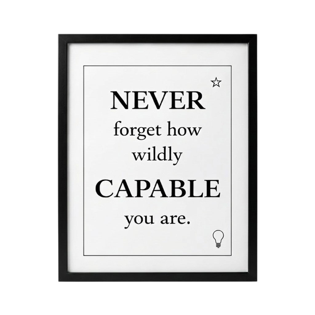 Never Forget How Wildly Capable You Are Inspirational Framed Wall Decor 8x10 and 11x14 sizes (Copy)