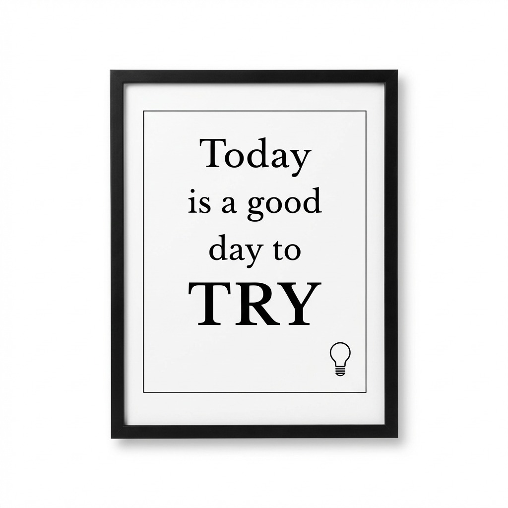 Today is a Good Day to TRY Inspirational Framed Wall Decor 8x10 and 11x14 sizes